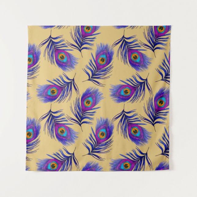 Tapete De Parede Decorative seamless pattern with beautiful peacock (Frente)