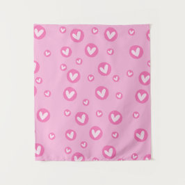 Tapete de Parede Decorativo Corações Rosa
