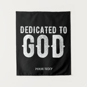 TAPETE DE PAREDE DEDICADO A DEUS BRANCO CUSTOMIZÁVEL LEGAL