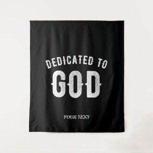 TAPETE DE PAREDE DEDICADO A DEUS TEXTO BRANCO RESFRIADO PERSONALIZÁ
