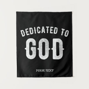 TAPETE DE PAREDE DEDICADO A DEUS TEXTO BRANCO RESFRIADO PERSONALIZÁ
