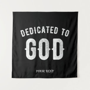 TAPETE DE PAREDE DEDICADO A DEUS TEXTO BRANCO RESFRIADO PERSONALIZÁ