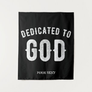 TAPETE DE PAREDE DEDICADO A DEUS TEXTO BRANCO RESFRIADO PERSONALIZÁ