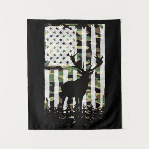Tapete De Parede Deer Elk Buck Caçando Camo USA Flag Camoflauge