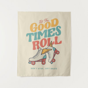 TAPETE DE PAREDE DEIXE OS BONS TEMPOS ROLAREM O SKATE ROLLER DE RET