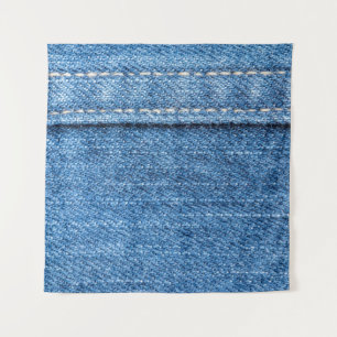 Tapete De Parede Denim Blue: Textura clássica de Jeans.