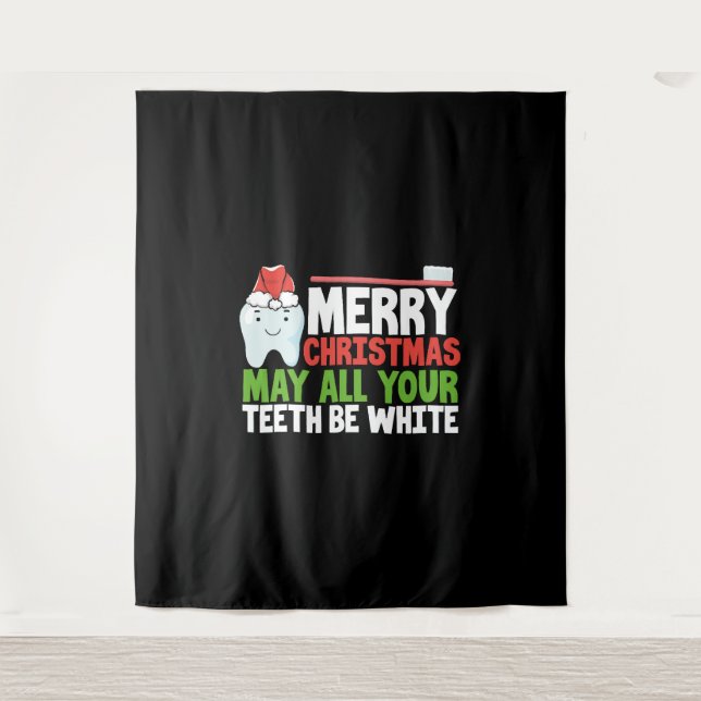 Tapete De Parede Dentista de Natal camisa dentária de Natal (Frente)