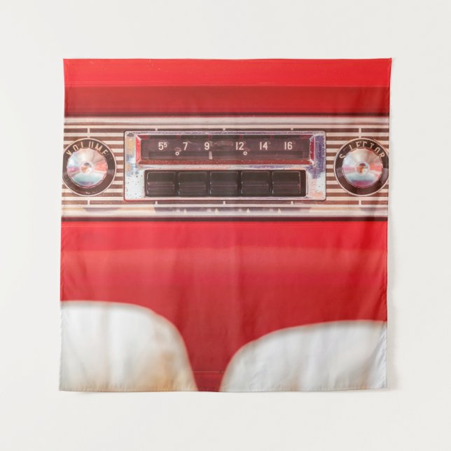 Tapete De Parede Dentro de rádio de carro antigo um carro americano (Frente)