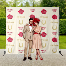 Derby Day Ivory Gold Rose Fundo Personalizado para