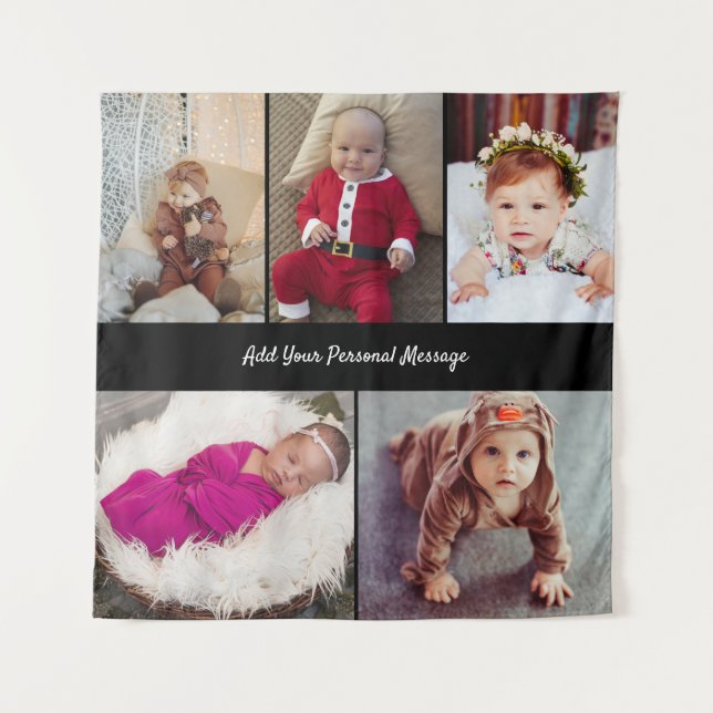 Tapete De Parede Desenhe sua própria colagem de 5 fotos (Frente)