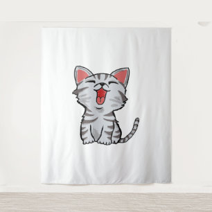 Tapete De Parede desenho animado de gato de cinza