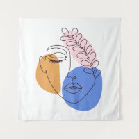 Desenho de arte da linha de retrato minimalista Ab