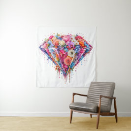 Tapete De Parede Desenho de Diamante Floral Primoroso com Arte Gote