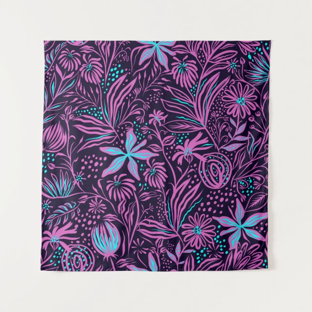 Tapete De Parede desenho de folhas de padrão impressão (Frente)