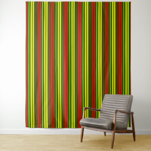 Tapete De Parede Desenho de Listras Verticais Amarelo Verde Vermelh