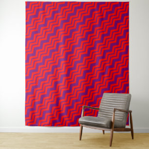 Tapete De Parede Desenho de padrão de Chevron vermelho e roxo