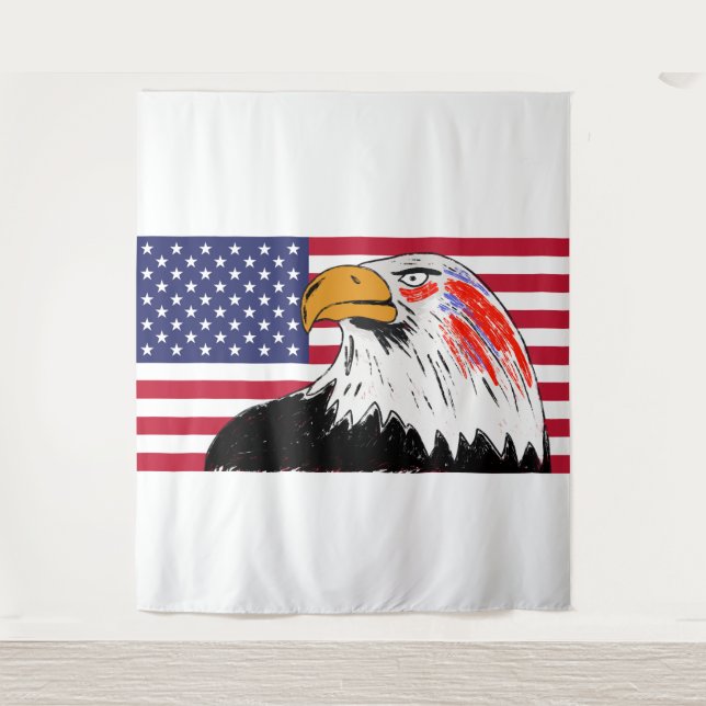 Tapete De Parede Desenho dos EUA de uma Águia (Frente)