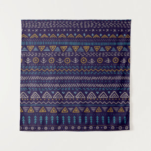 Tapete De Parede Desenho-Mão Tribal: Padrão Étnico-Sem-Mão