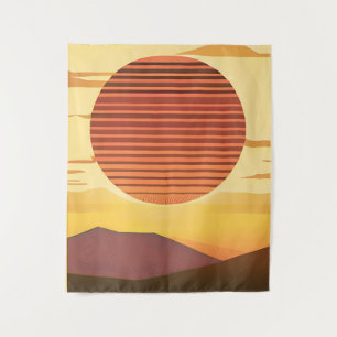 Tapete De Parede Desert Sunset Rust Orange e Brown