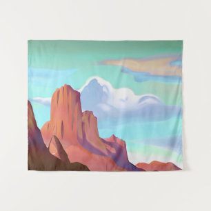 Tapete De Parede Deserto do Sudoeste com Montanhas Arte Minimalista
