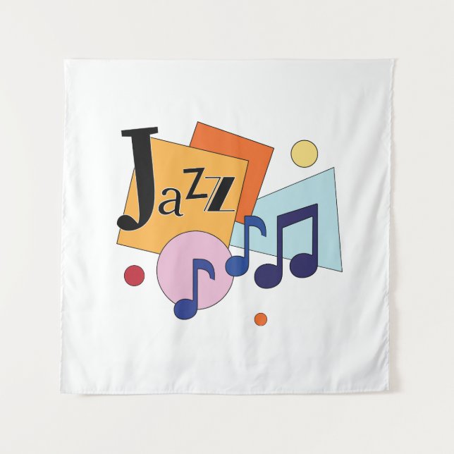 Tapete De Parede Design de Arte Moderna Colorida Jazz (Frente)
