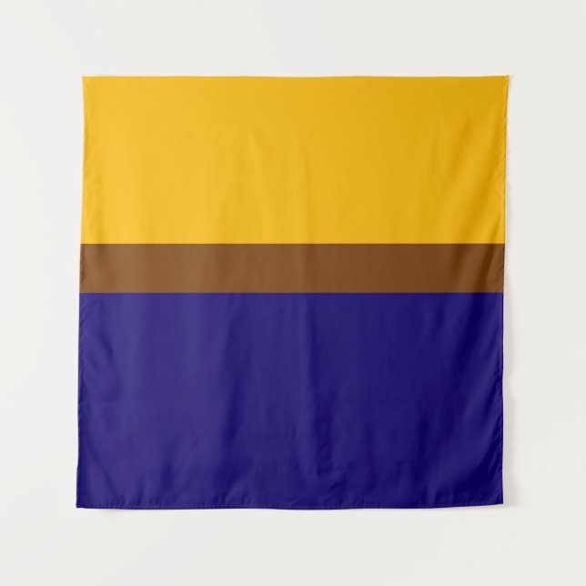 Tapete De Parede Design de Bloco de Cores Simples Azul Amarelo (Frente)