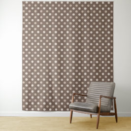 Tapete De Parede Design de Bolinhas Marrom Terra Neutro