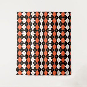 Tapete De Parede Design de Diamante de Argyle Branco-Preto-Laranja
