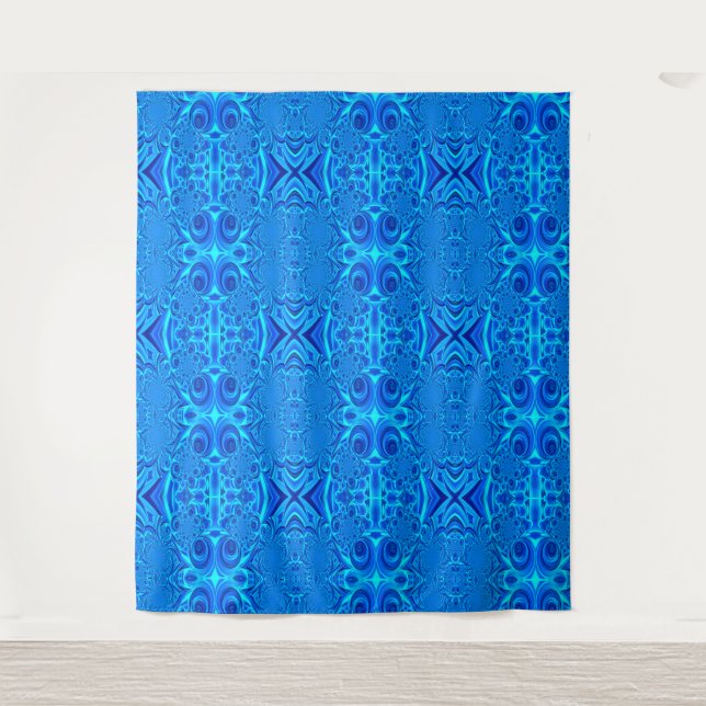 Tapete De Parede Design de espiral azul (Frente)