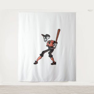 Tapete De Parede design de esqueleto de beisebol para jogadores de