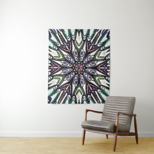 Tapete De Parede Design de flor colorida trippy