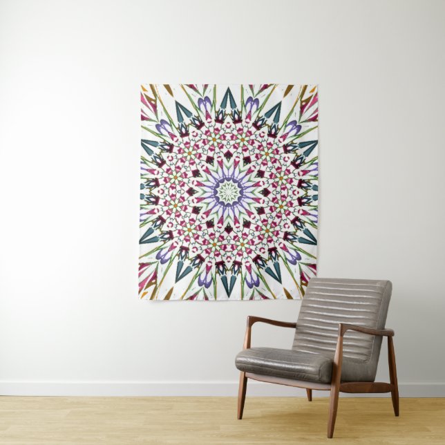 Tapete De Parede Design de flor colorida trippy (In Situ)
