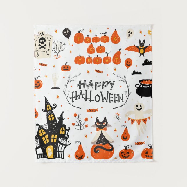 Tapete De Parede Design de Halloween. Clipes de Halloween com (Frente)