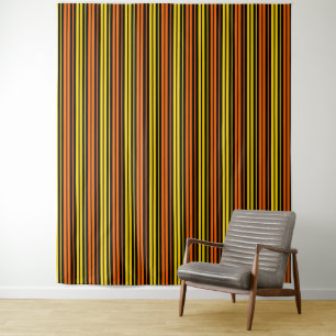 Tapete De Parede Design de Listras Verticais Amarelas e Laranjas 