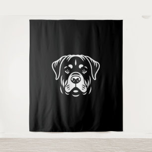Tapete De Parede Design de Mínimo Rottweiler - Arte de Linha Negrit