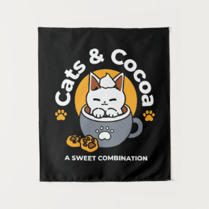 Tapete De Parede Design de Mug Feriado com Cozy Cat e Cookies de Pa