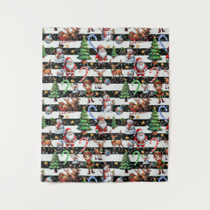 Tapete De Parede Design de Padrão de Bandeiras de Natal Decorativas