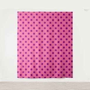 Tapete De Parede Design De Padrão De Bolinhas Roxo A Rosa