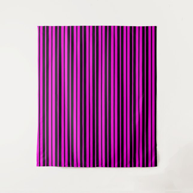 Tapete De Parede Design de Padrão de Faixa Vertical Preta Roxo (Frente)