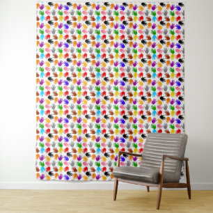 Tapete De Parede Design de padrão de impressão de mão colorida bran