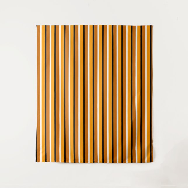 Tapete De Parede Design de Padrão de Stripes Castanho Laranja (Frente)