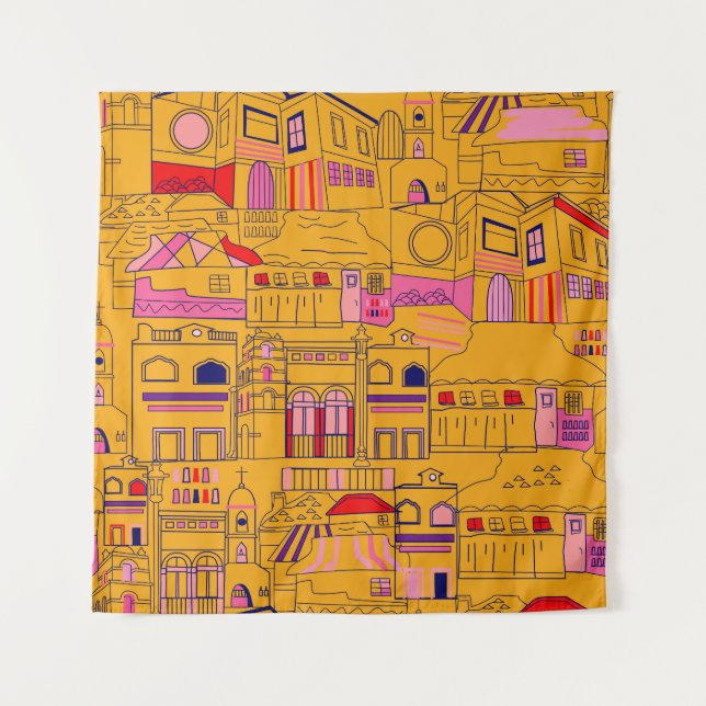 Tapete De Parede Design de Padrão Sensível de Têxtil Mexicano (Frente)