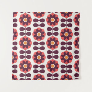 Tapete De Parede Design de padrão uniforme floral. Estilo escandin