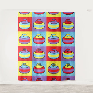 Tapete De Parede Design de Pedra de Curling Pop Art