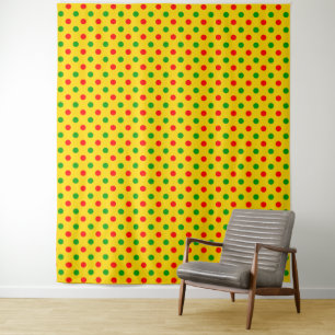 Tapete De Parede Design de Pontos Polka Amarelo Vermelho Verde