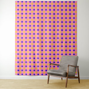 Tapete De Parede Design de Pontos Polka Azul Rosa Amarelo 