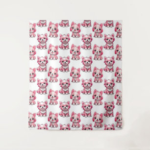 Tapete De Parede Design de Puppy Dog Patterno - branco