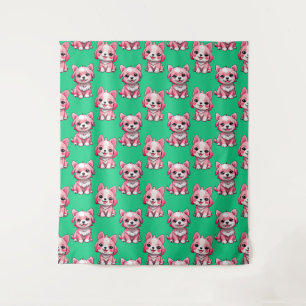 Tapete De Parede Design de Puppy Dog Patterno - Verde