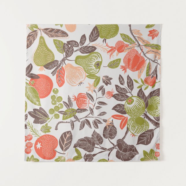 Tapete De Parede Design decorativa de fruta de outono. (Frente)