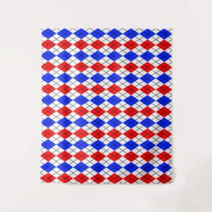 Tapete De Parede Design do Padrão de Diamante de Argyle Branco Azul